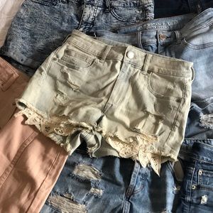 AE light denim shorts w/lace see closet for others